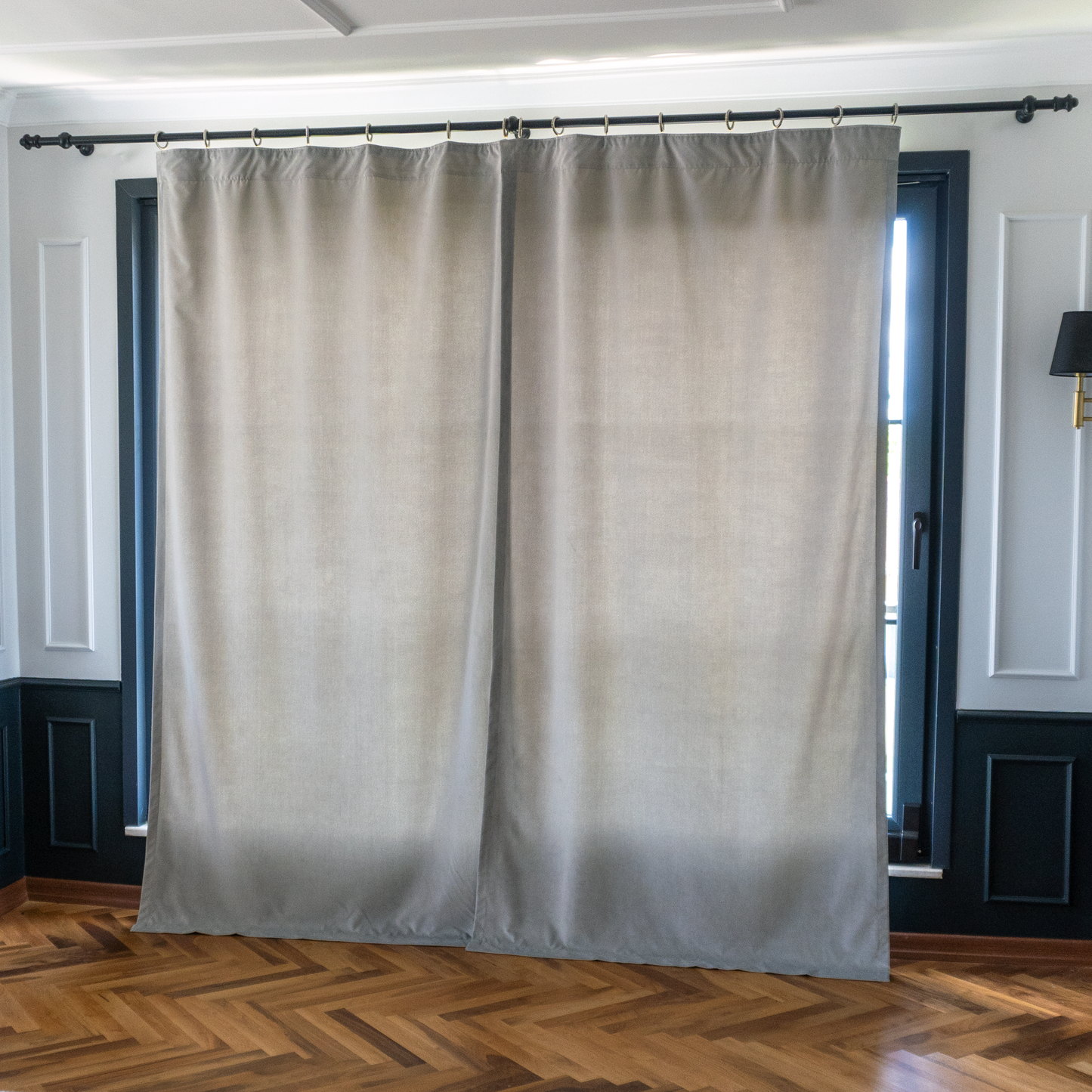 Premium Luster Velvet Curtains - Frost Grey