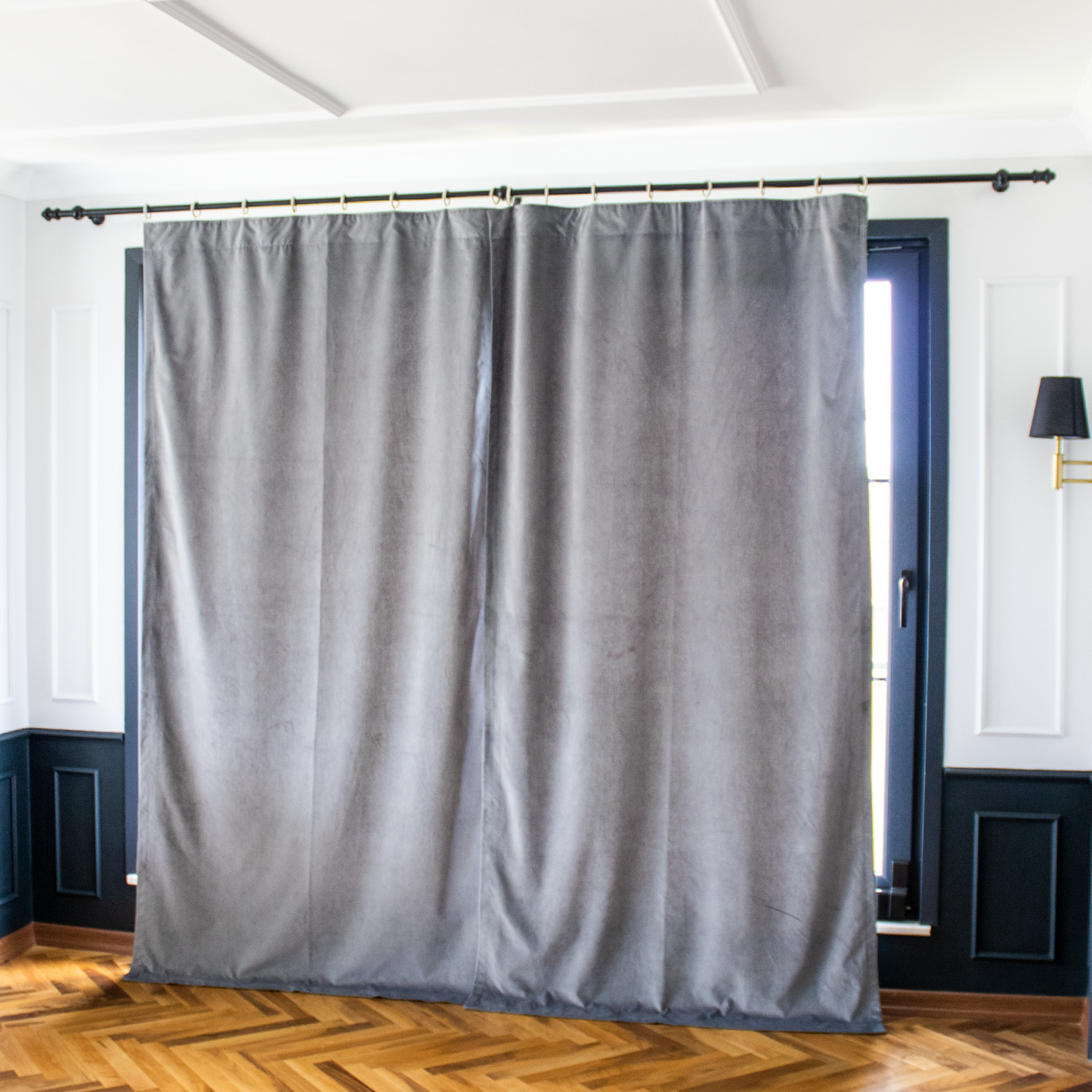 Premium Luster Velvet Curtains - Charcoal