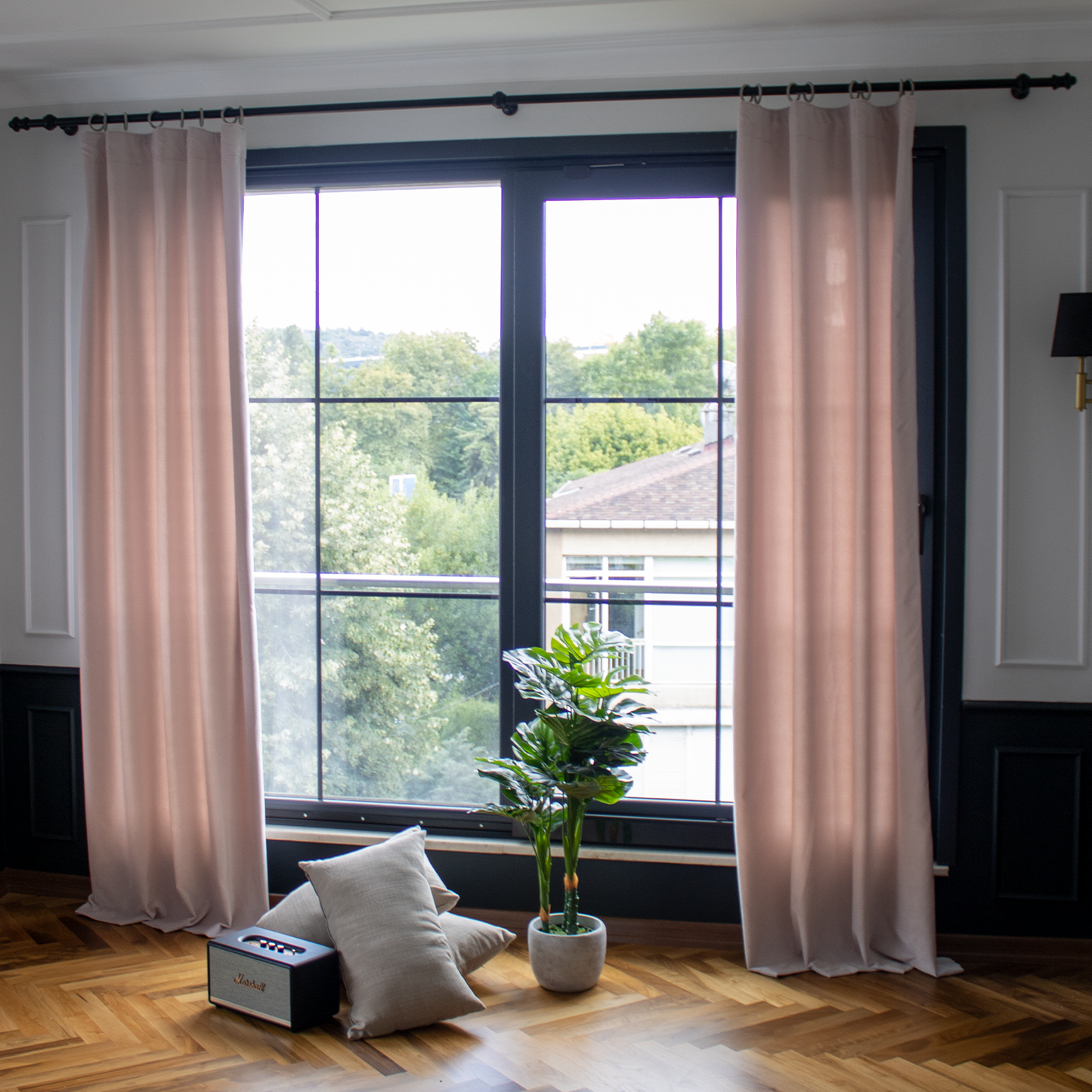 Premium Luster Velvet Curtains - Adobe Rose