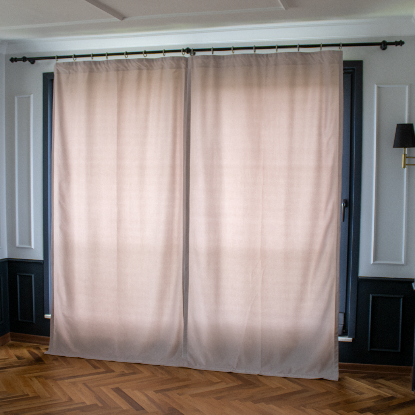 Premium Luster Velvet Curtains - Adobe Rose