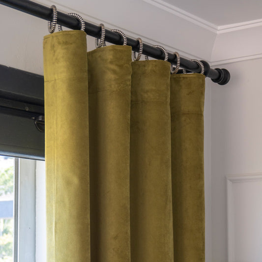 Premium Luster Velvet Curtains - Olive