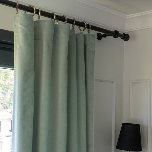 Premium Luster Velvet Curtains - Silver Mist
